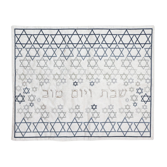 Challah Cover - Magen David - Gray & Silver