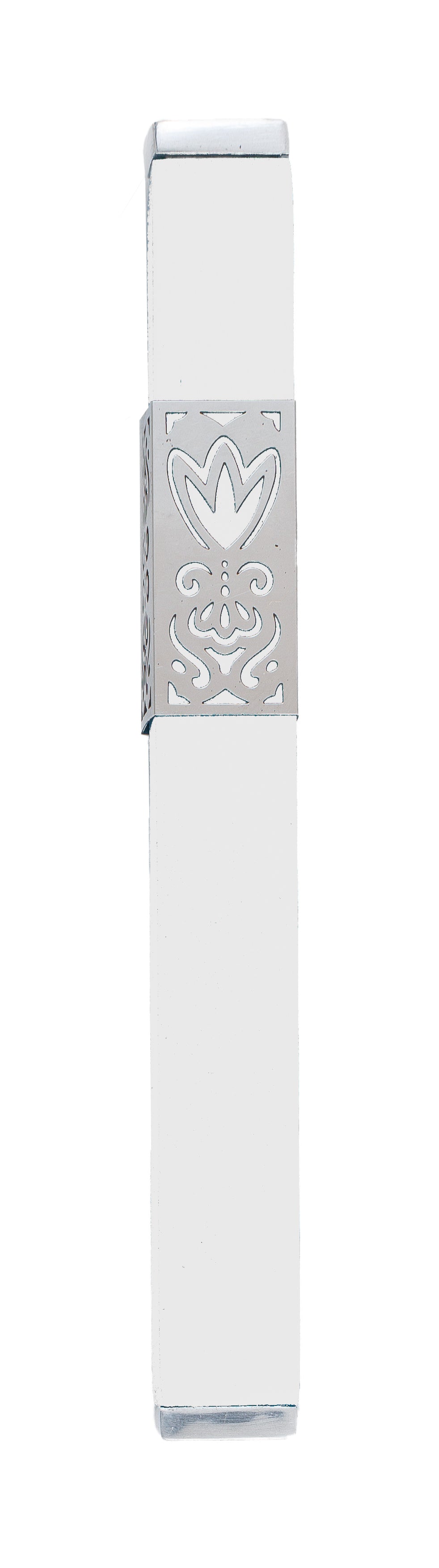 Mezuzah + Metal Cutout 12cm - White
