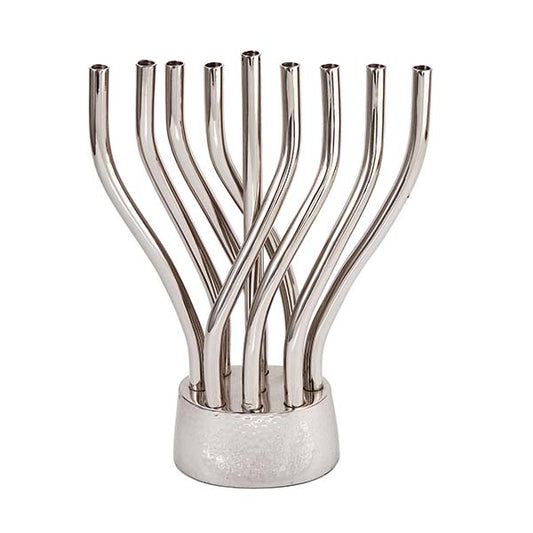 Hanukkah Menorah - Flame- Silver