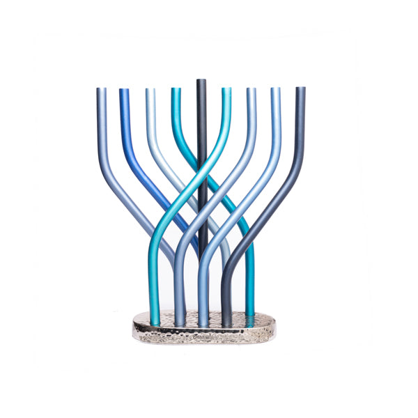 חנוכיה שלהבת - כחול