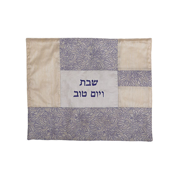 כיסוי חלה - קולאז' בדים - סגול ולבן