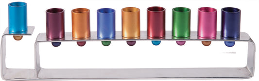 Hanukkah Menorah - Metal Strip - Multicolor